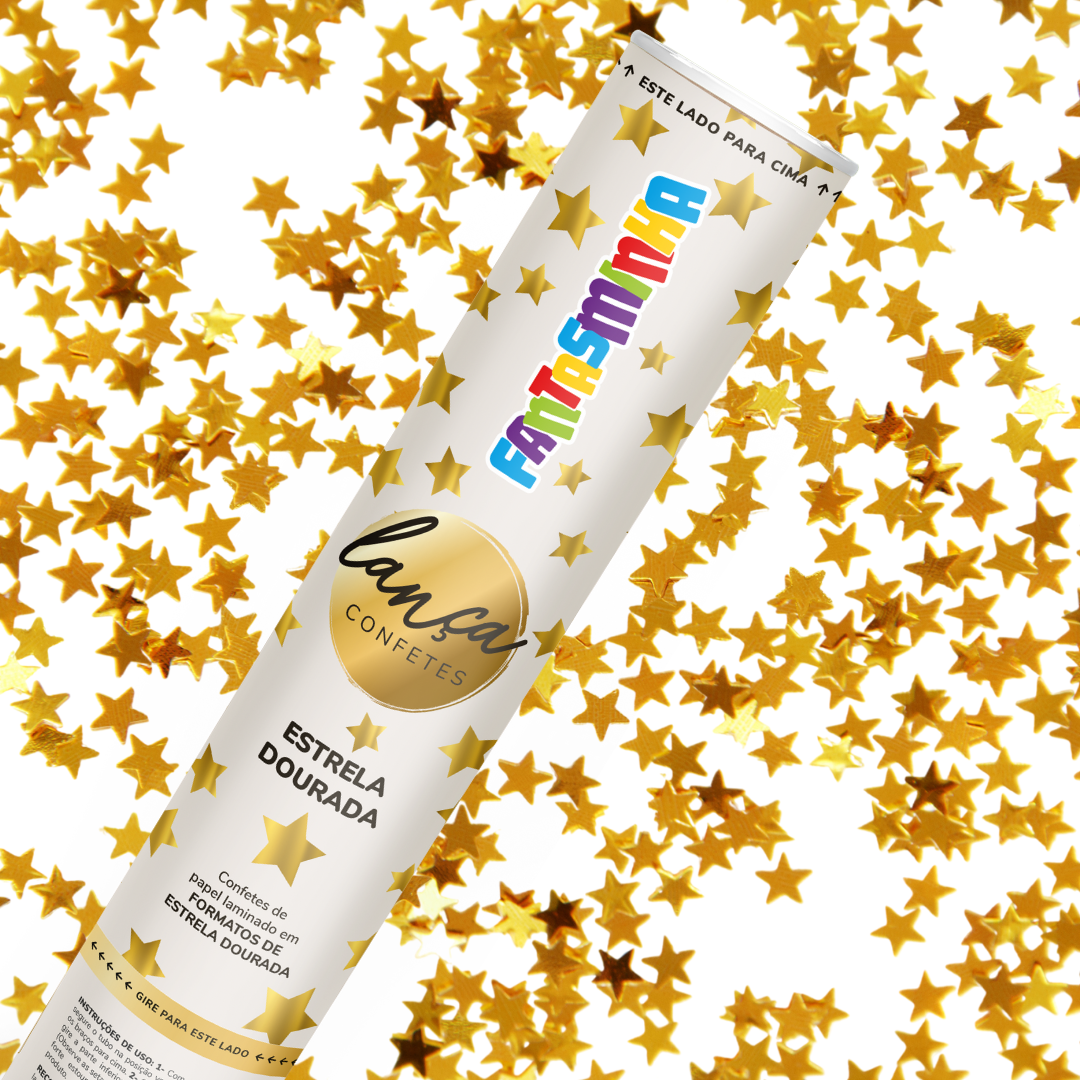 LANÇA CONFETE ESTRELA - DOURADO METALIZADO