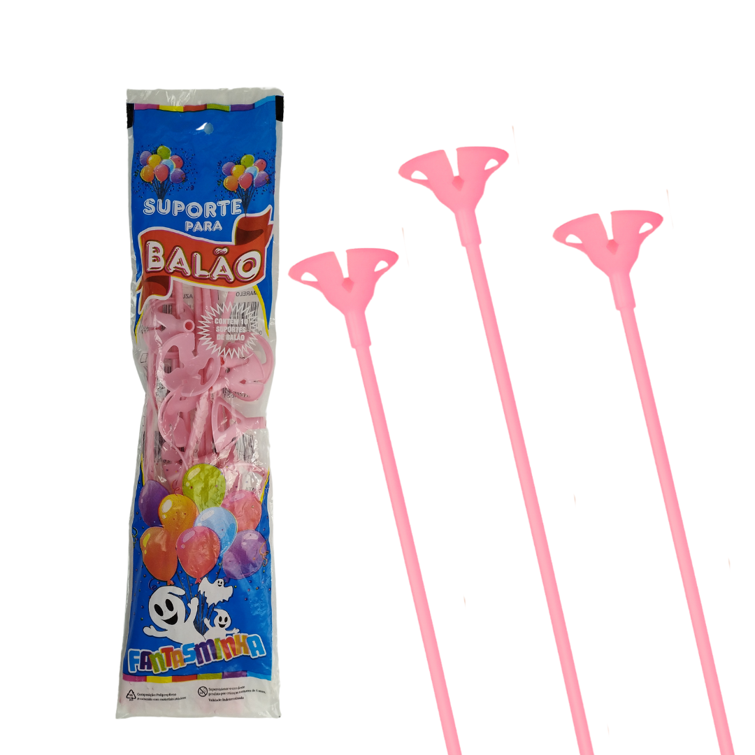 SUPORTE PARA BALÃO - ROSA BEBÊ